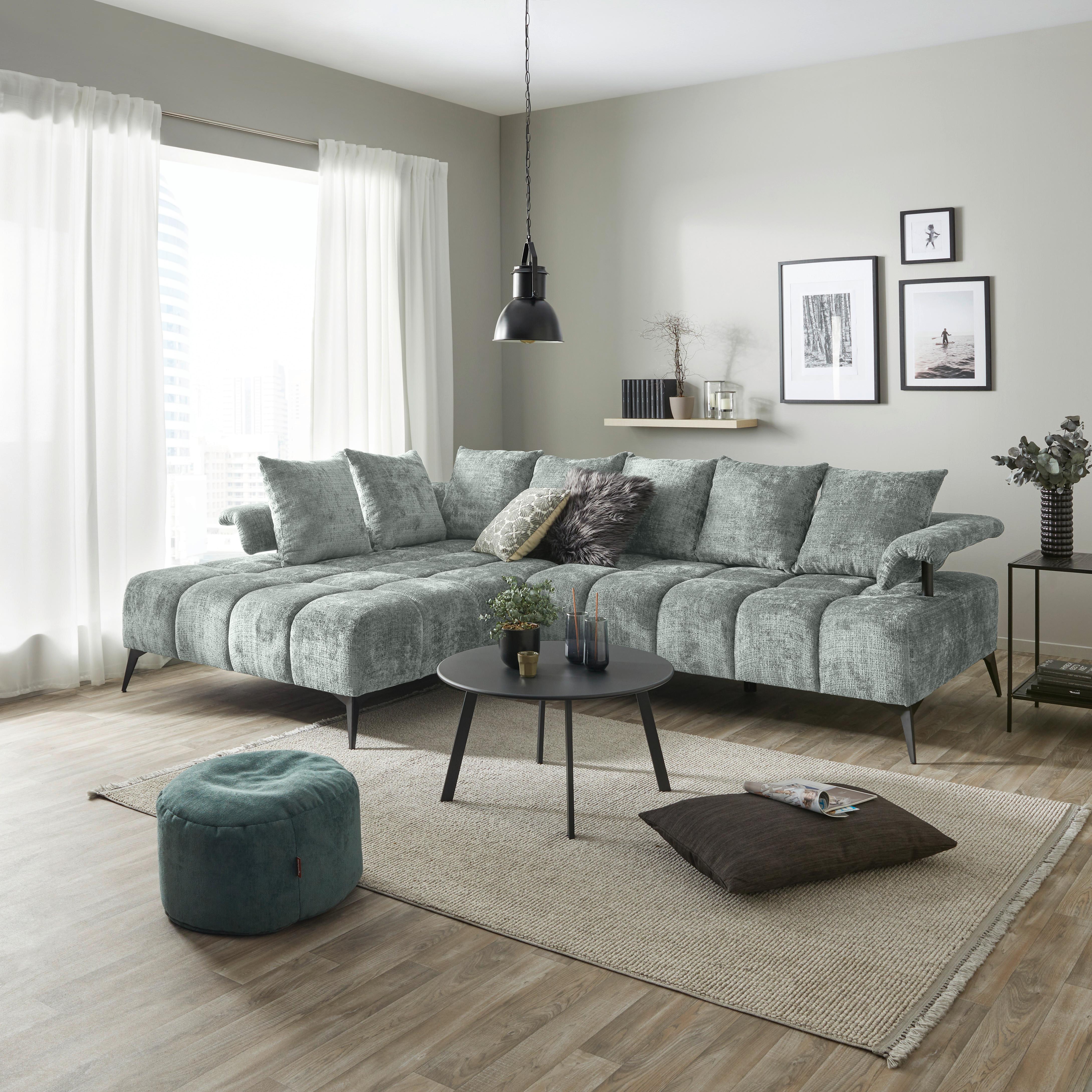 Ecksofa Vanessa New - Schwarz/Grau, MODERN, Textil (200/297cm)