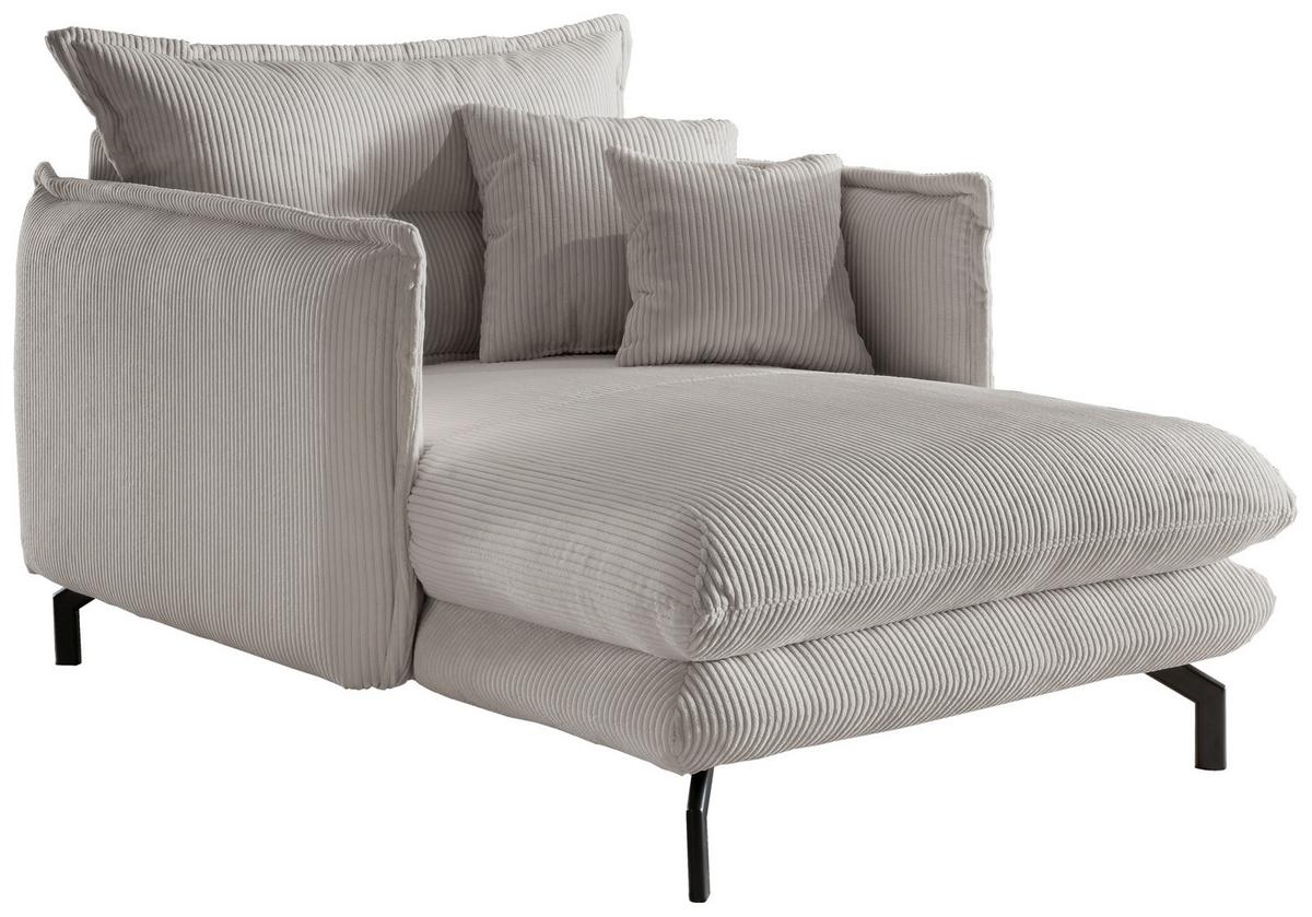 Polstersessel mit Armlehnen Lava Stoffbezug Silberfarben - Silberfarben/Schwarz, MODERN, Textil (111/101/167cm) - Livetastic