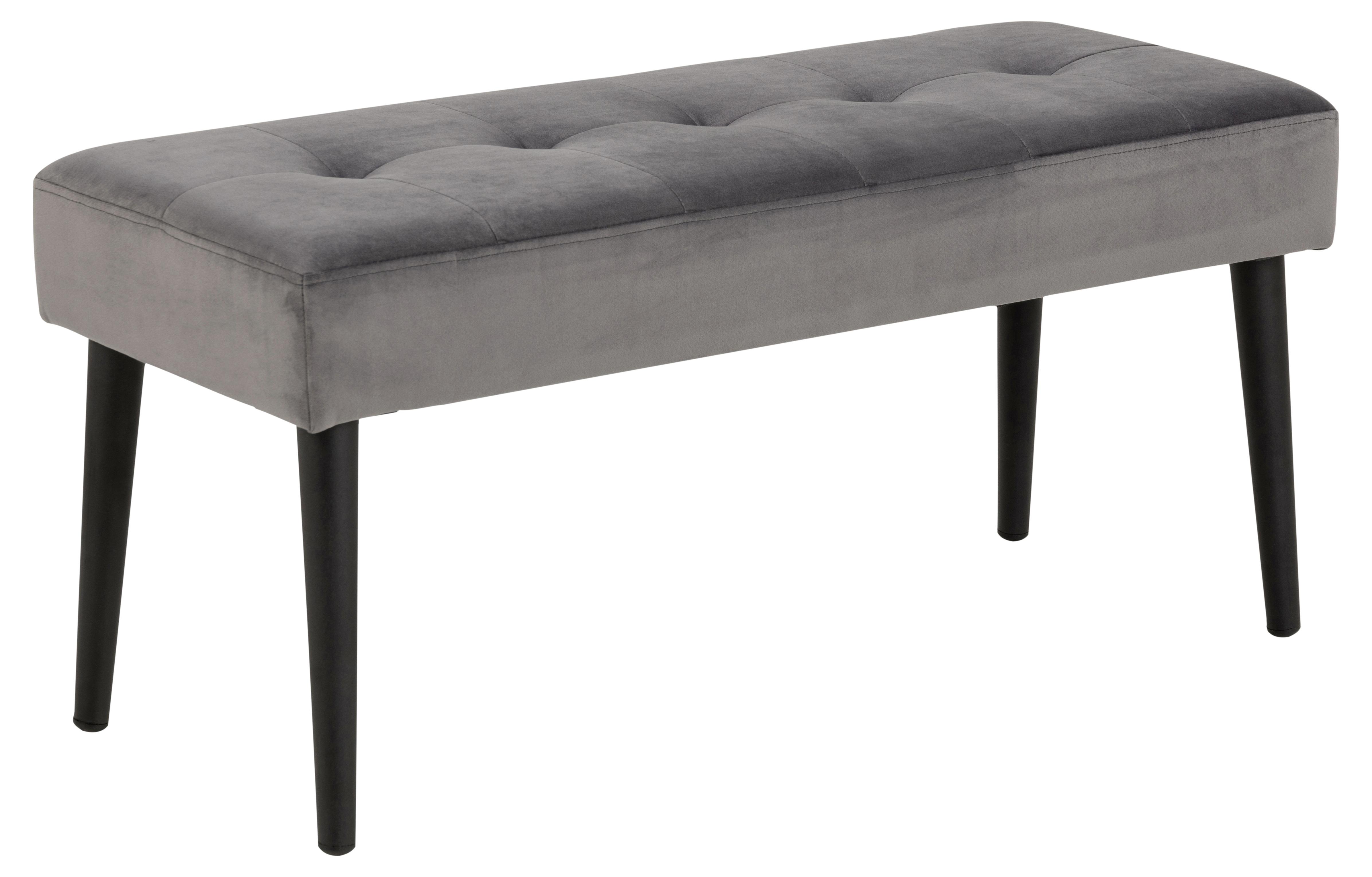Lavice Glory Šedá - černá/tmavě šedá, Design, kov/textil (95/45/38cm)