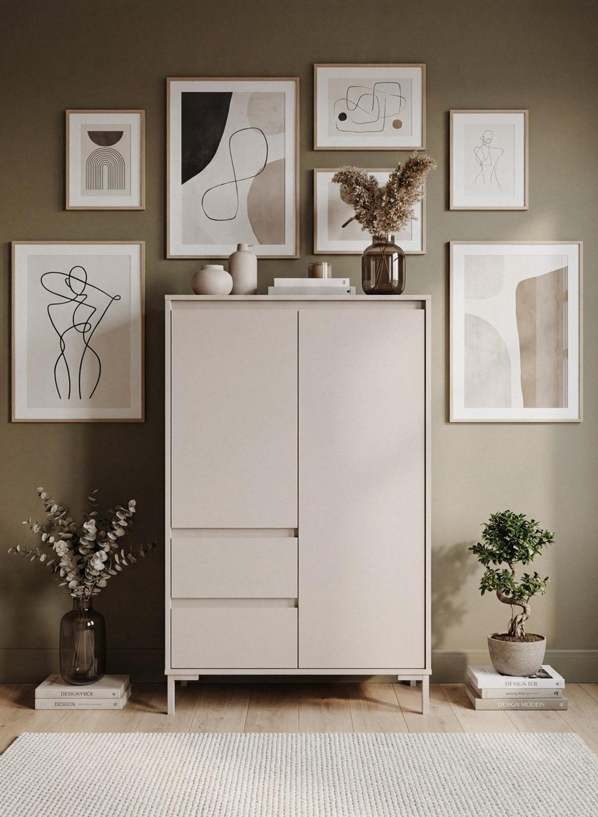 Highboard Korsika Kaschmir B: 81cm - Kaschmir, Design, Holzwerkstoff (81/139/40cm) - MID.YOU