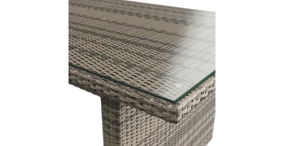 Gartengarnitur 7-Tlg. Florida Kunststoff/Metall mit Kissen - Graubraun, KONVENTIONELL, Glas/Kunststoff - Beldano