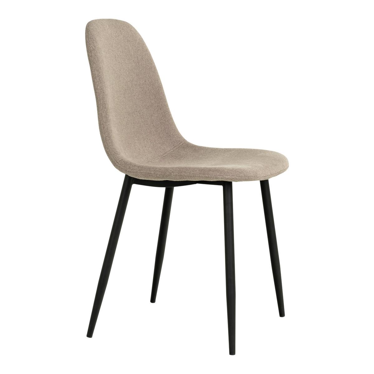 Stuhl-Set Stockholm Braubraun B: 44 cm - Graubraun/Schwarz, MODERN, Textil/Metall (44/86/54cm) - MID.YOU