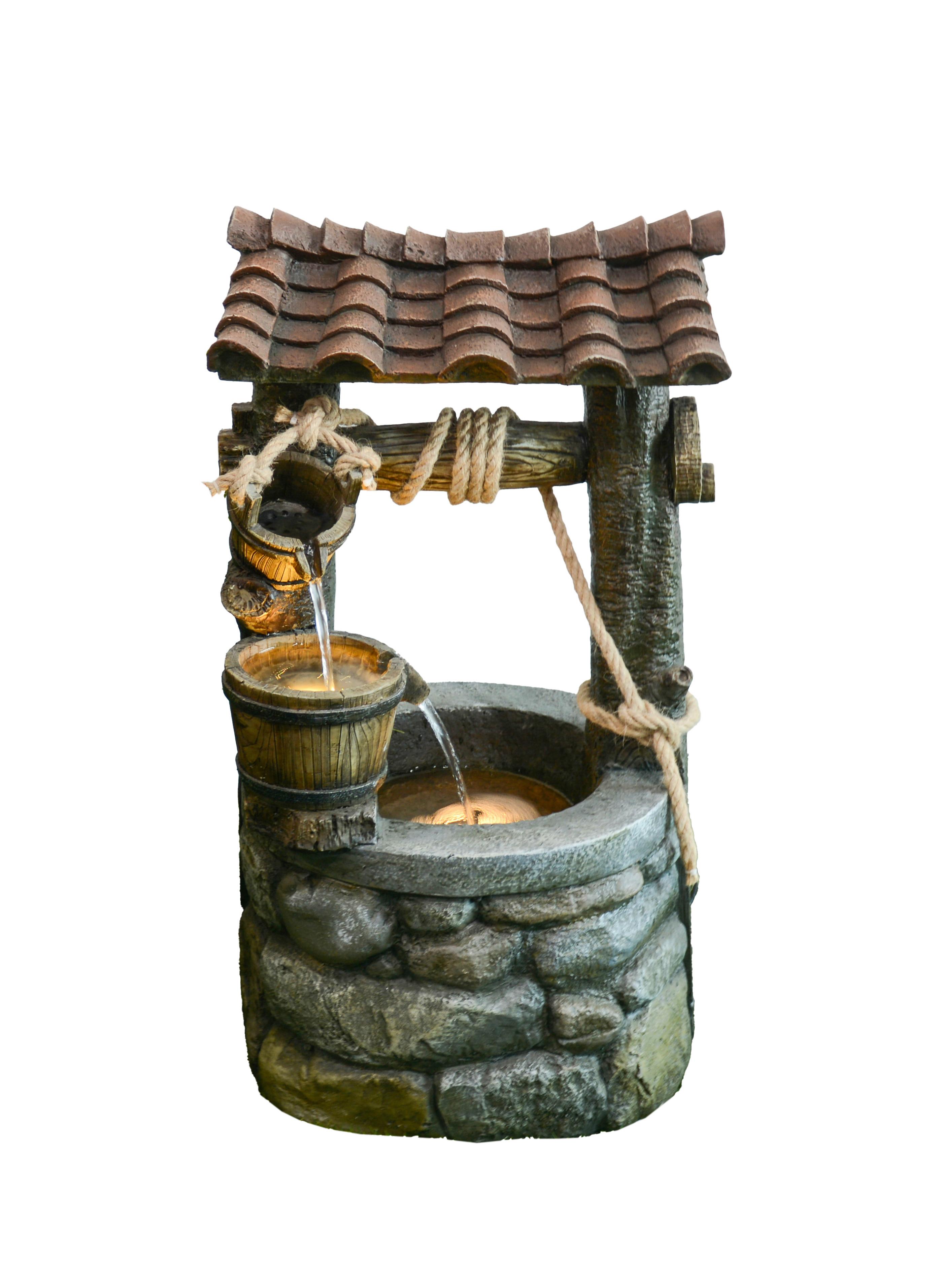GARTENBRUNNEN ATHENE - Schwarz/Grau, Basics, Glas/Kunststoff (32/68/37cm) - Gardenson