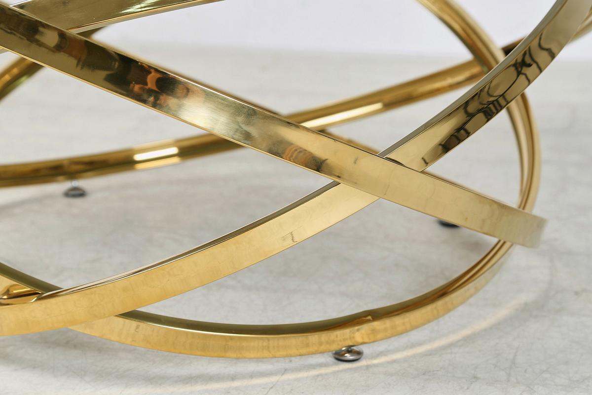 Couchtisch Grau, Goldfarben L: 80 Cm - Goldfarben/Grau, Design, Glas/Metall (80/80/42cm) - Livetastic