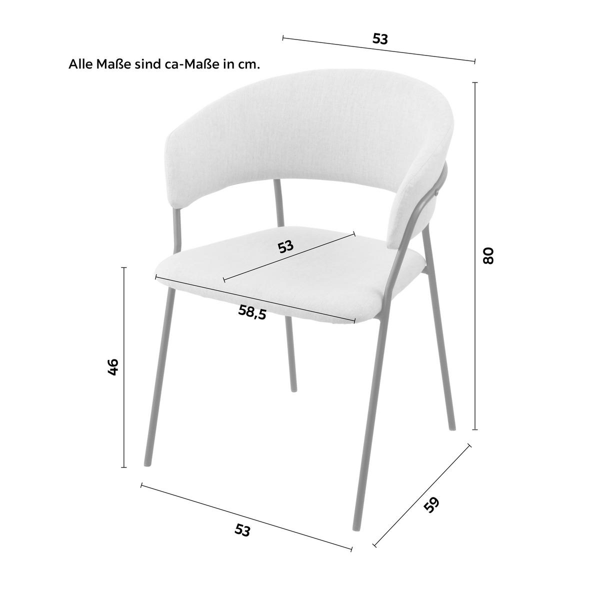 STOLIČKA S PODRÚČKAMI ALICE -TOP- - čierna/béžová, Design, kov/drevo (53/80/59cm) - Mömax