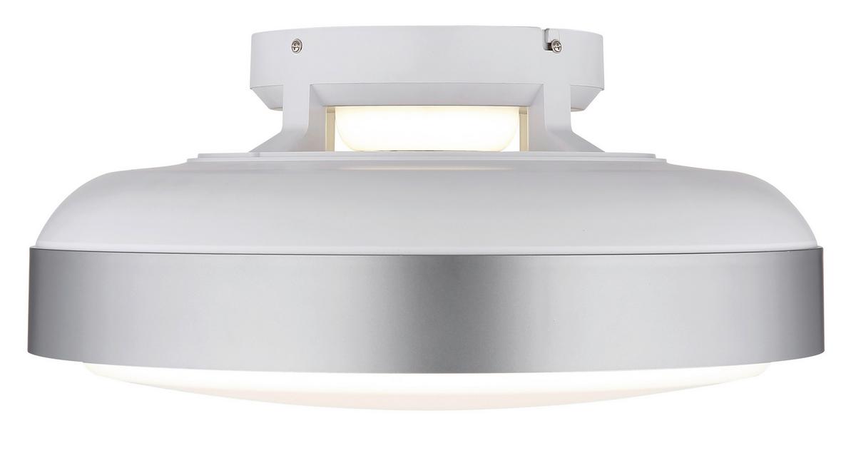 Deckenventilator Carney Opal Silberfarben Weiß D: 45cm - Silberfarben/Opal, Basics, Kunststoff (45/20cm) - Globo