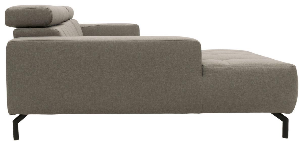Ecksofa Cunelli Silberfarben Webstoff - Silberfarben/Schwarz, Design, Textil (175/292cm) - MID.YOU