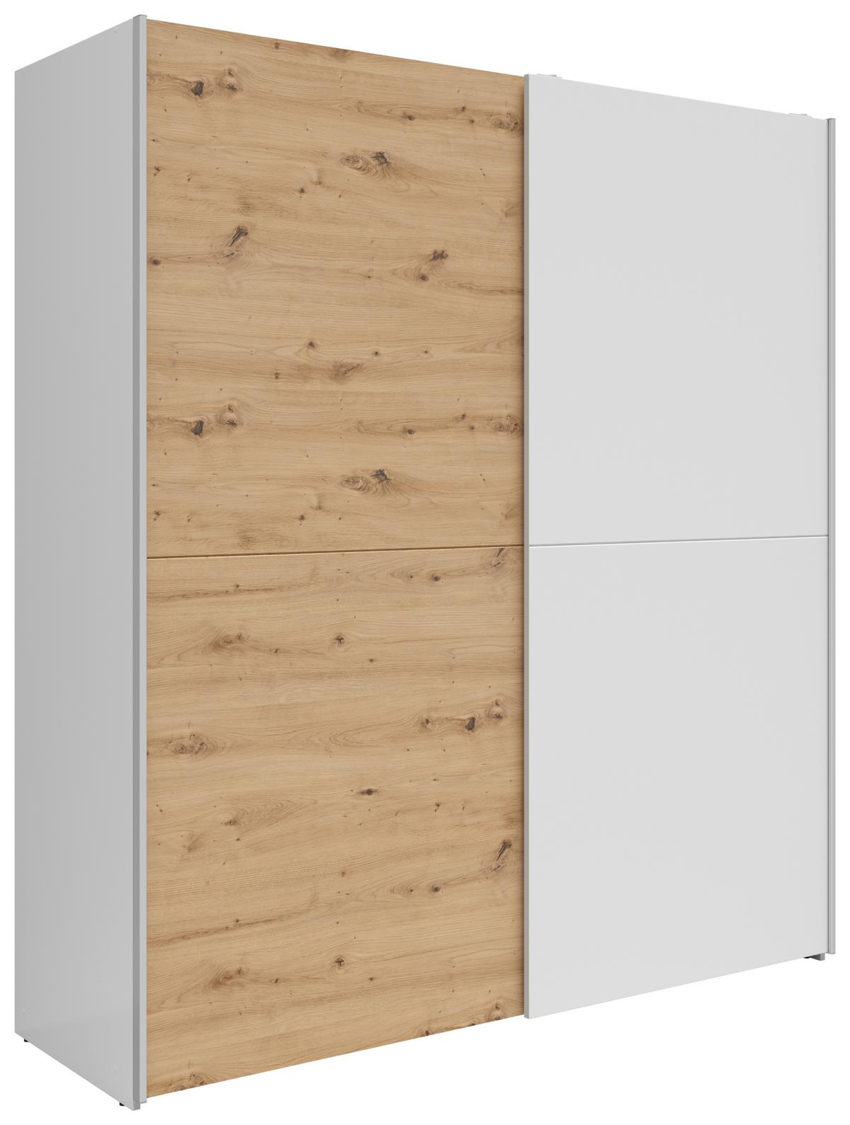 Šatní skříň TIME - bílá/barvy stříbra, kompozitní dřevo/plast (170/191/59cm) - Mömax