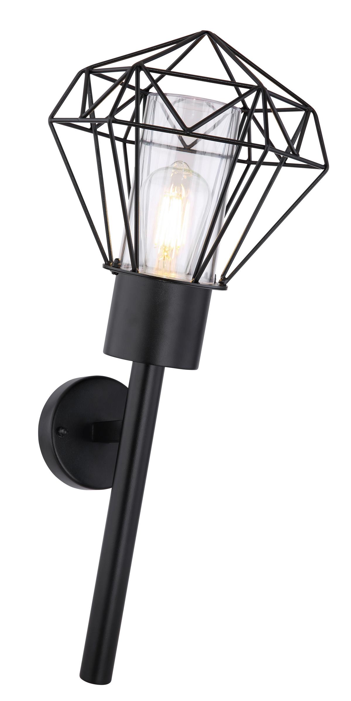 Venkovní svítidlo Horace černá,  max. 15 Watt, - černá/čiré, Basics, kov/plast (22,5/28,5/28,5cm)