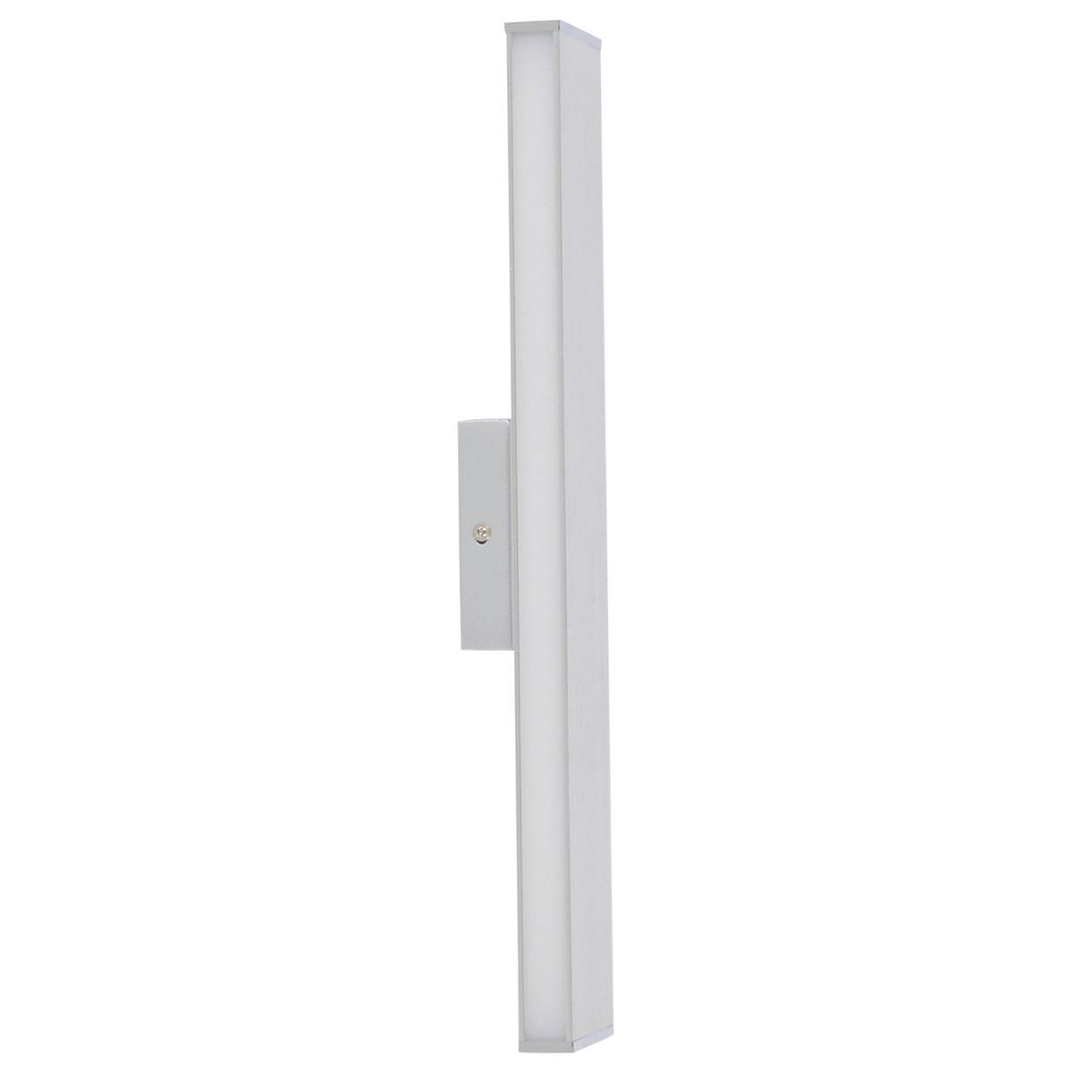 LED-Wandleuchte, Rechteckig, Warmweiß - Chromfarben/Alufarben, Design, Kunststoff/Metall (45/7/5cm) - Näve