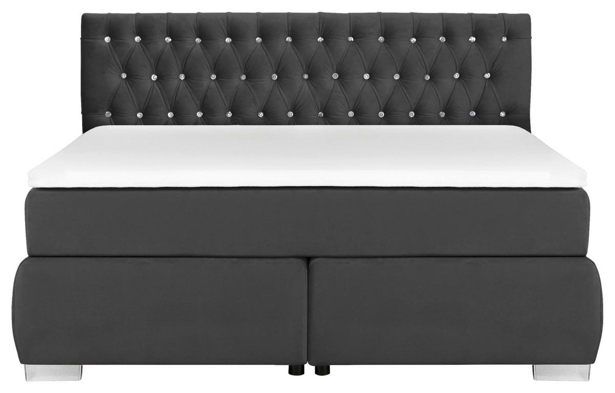 Boxspringbett Rumba Inkl. Matratze 120x200 - Platinfarben/Grau, Basics, Textil (120/200cm) - Livetastic