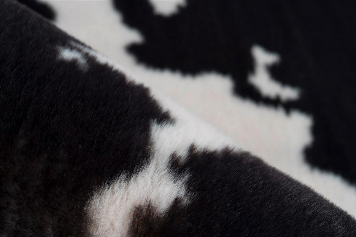 Hochflorteppich Rabbit Animal Schwarz/weiß, 120x160 Cm - Schwarz/Weiß, KONVENTIONELL, Textil (120/160cm)