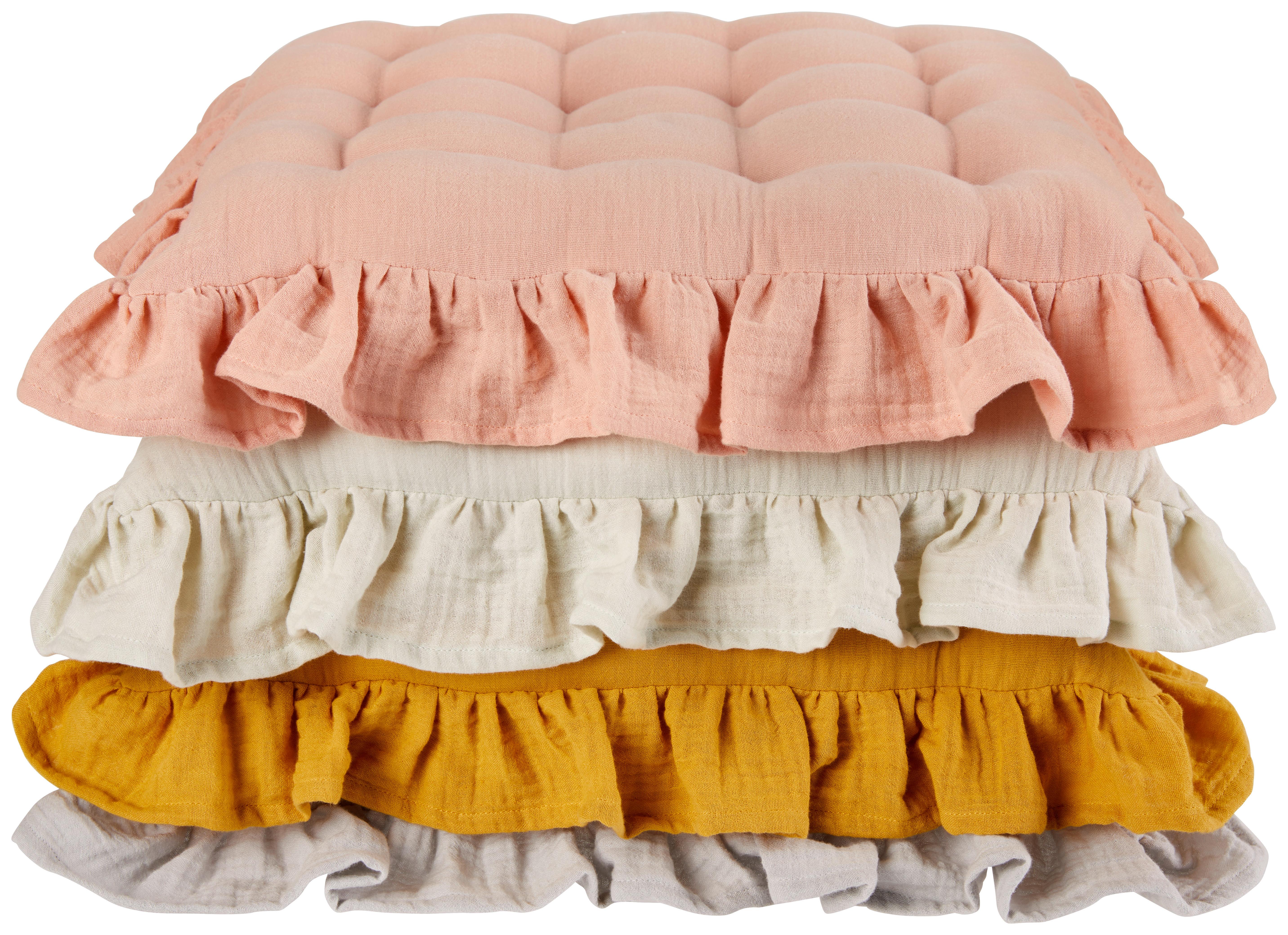 Sitzkissen Nora Rosa 40x40 Cm Baumwolle - Rosa, MODERN, Textil (40/40cm) - Luca Bessoni