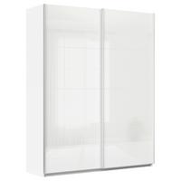 Schwebetürenschrank B: 181cm Feldkirch Weiß - Weiß Hochglanz/Weiß, MODERN, Glas/Holzwerkstoff (181/229/62cm)