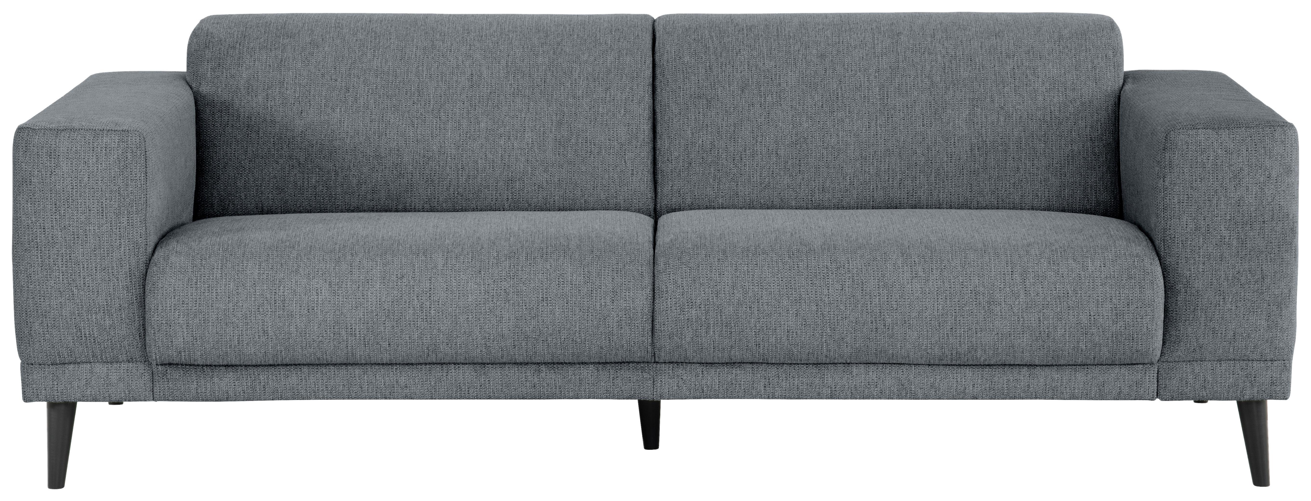 3-sitzer-sofa Oslo Dunkelgrau B: 218 Cm - Dunkelgrau/Schwarz, Design, Textil (218/77/93cm) - MID.YOU