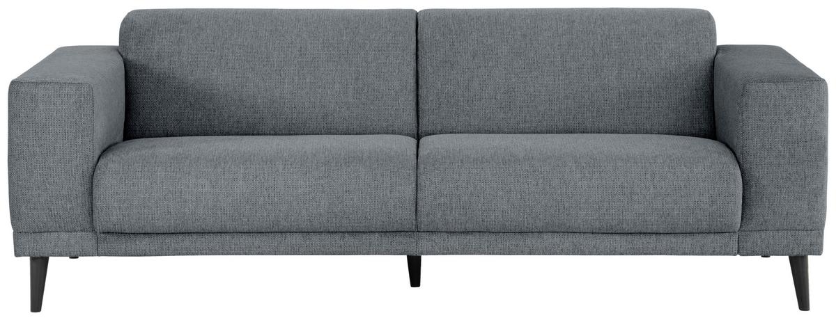 3-Sitzer-Sofa Oslo Dunkelgrau B: 218 cm - Dunkelgrau/Schwarz, Design, Textil (218/77/93cm) - MID.YOU