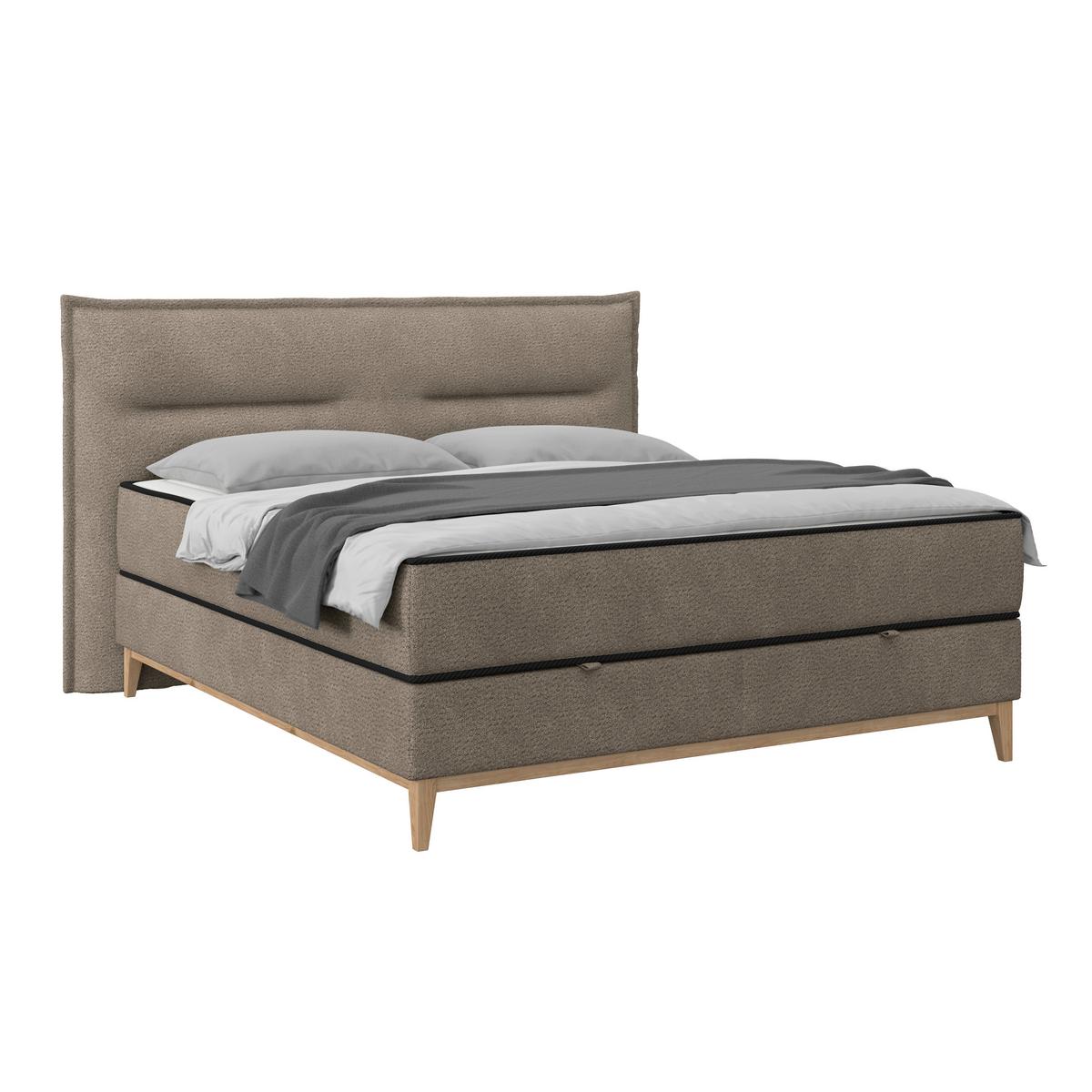 Boxbett Smile inkl. Matratze 180x200 - Taupe, KONVENTIONELL, Holz/Holzwerkstoff (180/200cm) - James Wood