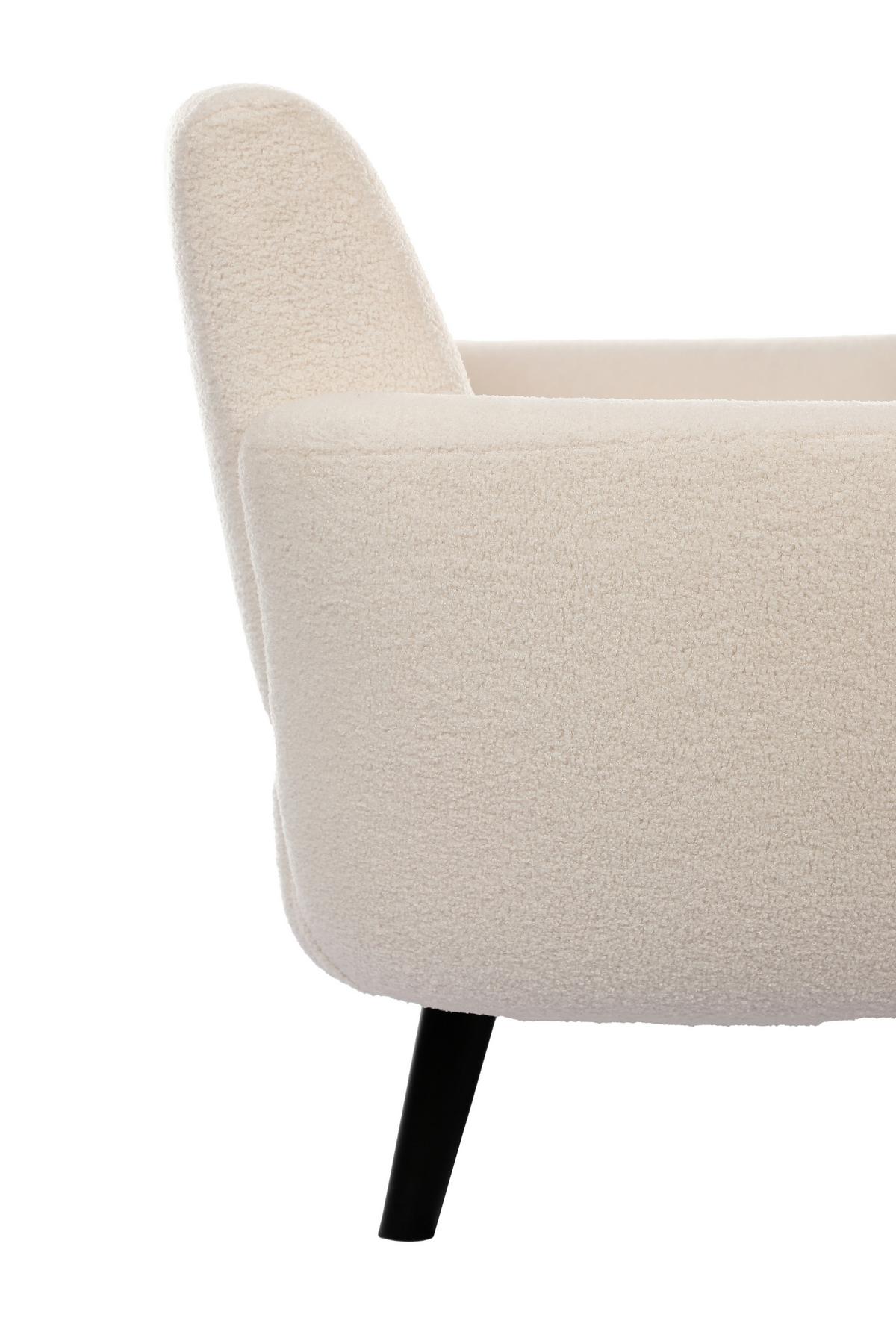 Ecksofa Stockholm Teddy Weiß, B: 183 cm - Schwarz/Weiß, MODERN, Holz/Textil (183/82/82cm)