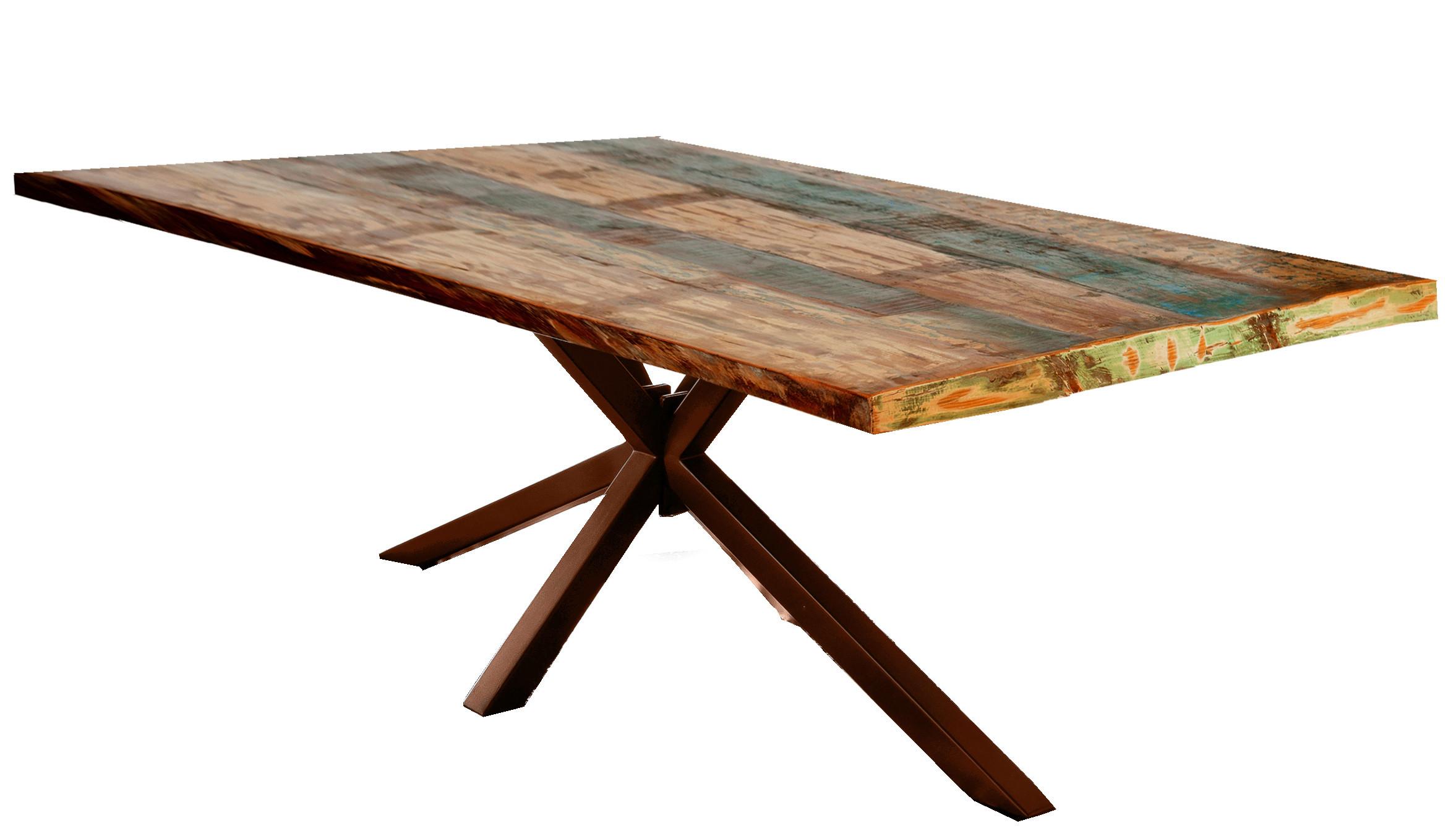 ESSTISCH Braun/Multicolor L: 200cm - Multicolor/Braun, MODERN, Holz/Metall (200/100/76cm) - MID.YOU