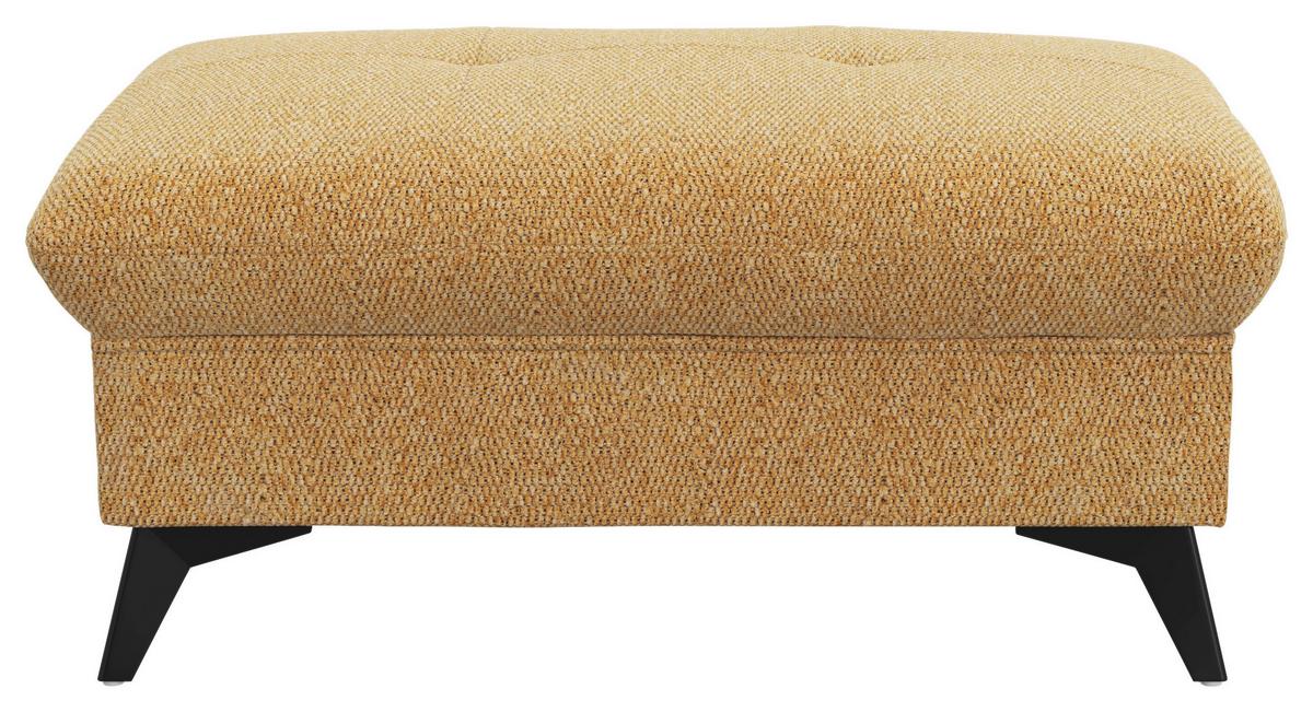Hocker Hudson Chenille orange, B: 102cm - Schwarz/Orange, KONVENTIONELL, Textil (102/45/65cm) - Sembella