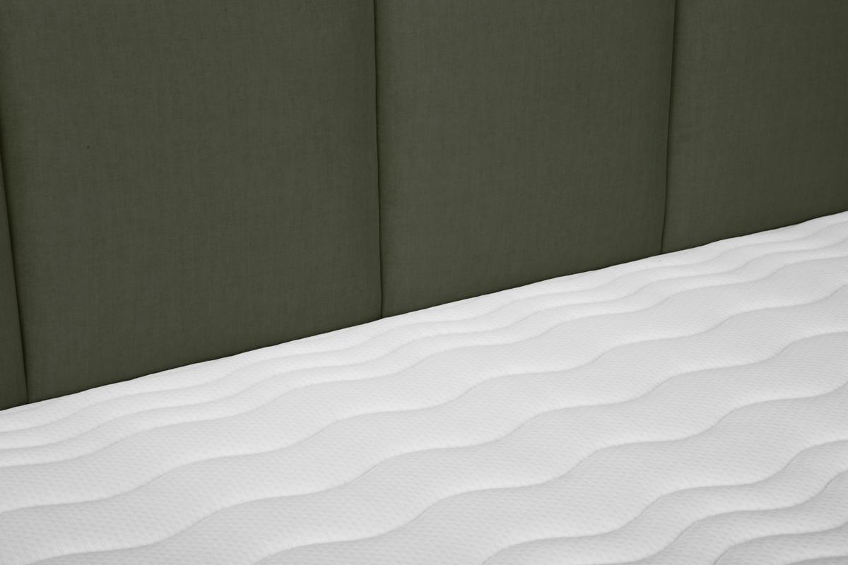 Boxspringbett Graz 180x200 cm D.grün inkl. Topper - Dunkelgrün/Alufarben, MODERN, Textil (180/200cm) - MID.YOU