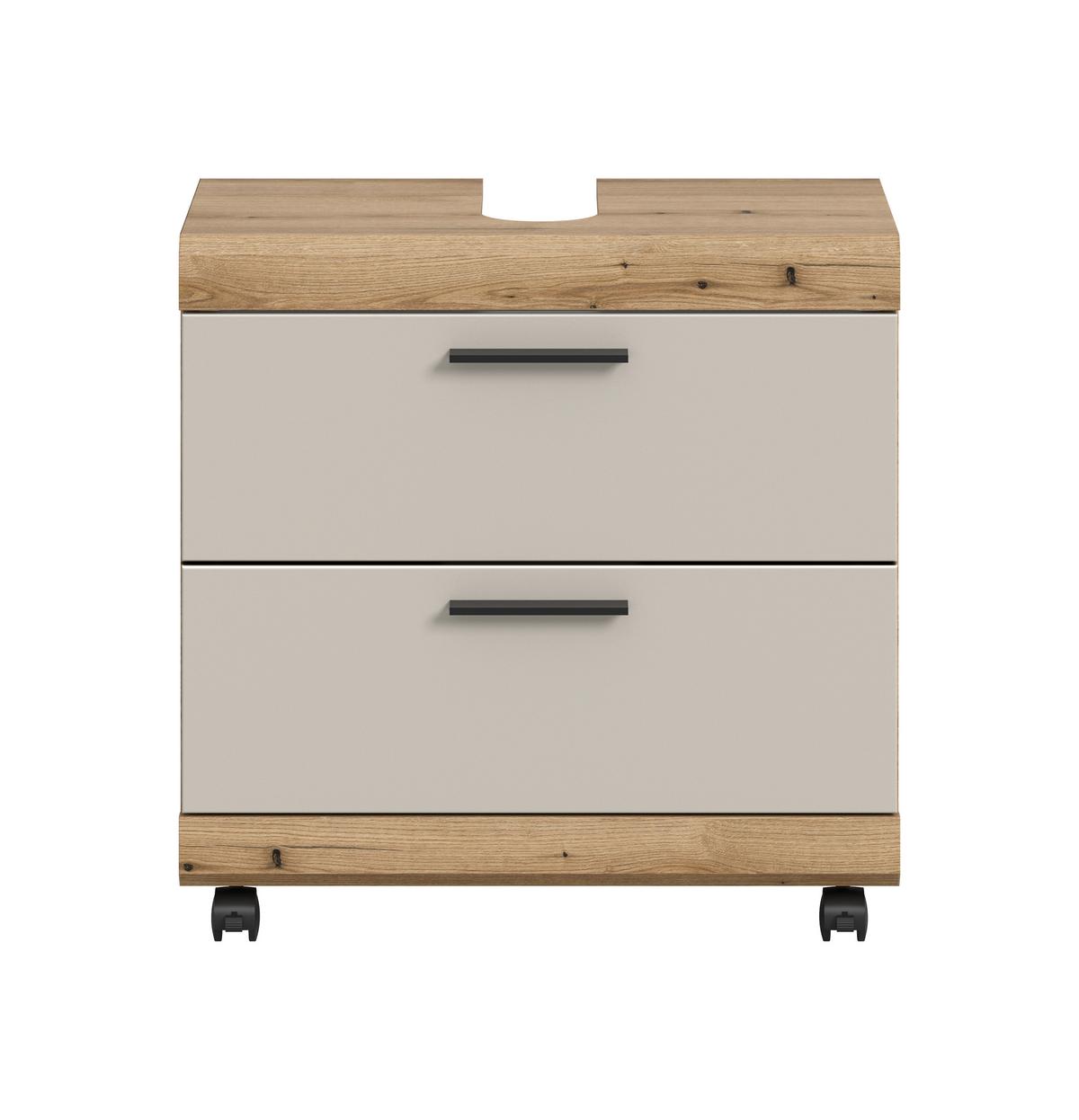 Waschbeckenunterschrank Scout Eichefarben/Kaschmir B: 60cm - Kaschmir/Eichefarben, Trend, Holzwerkstoff (60/60/34cm) - MID.YOU