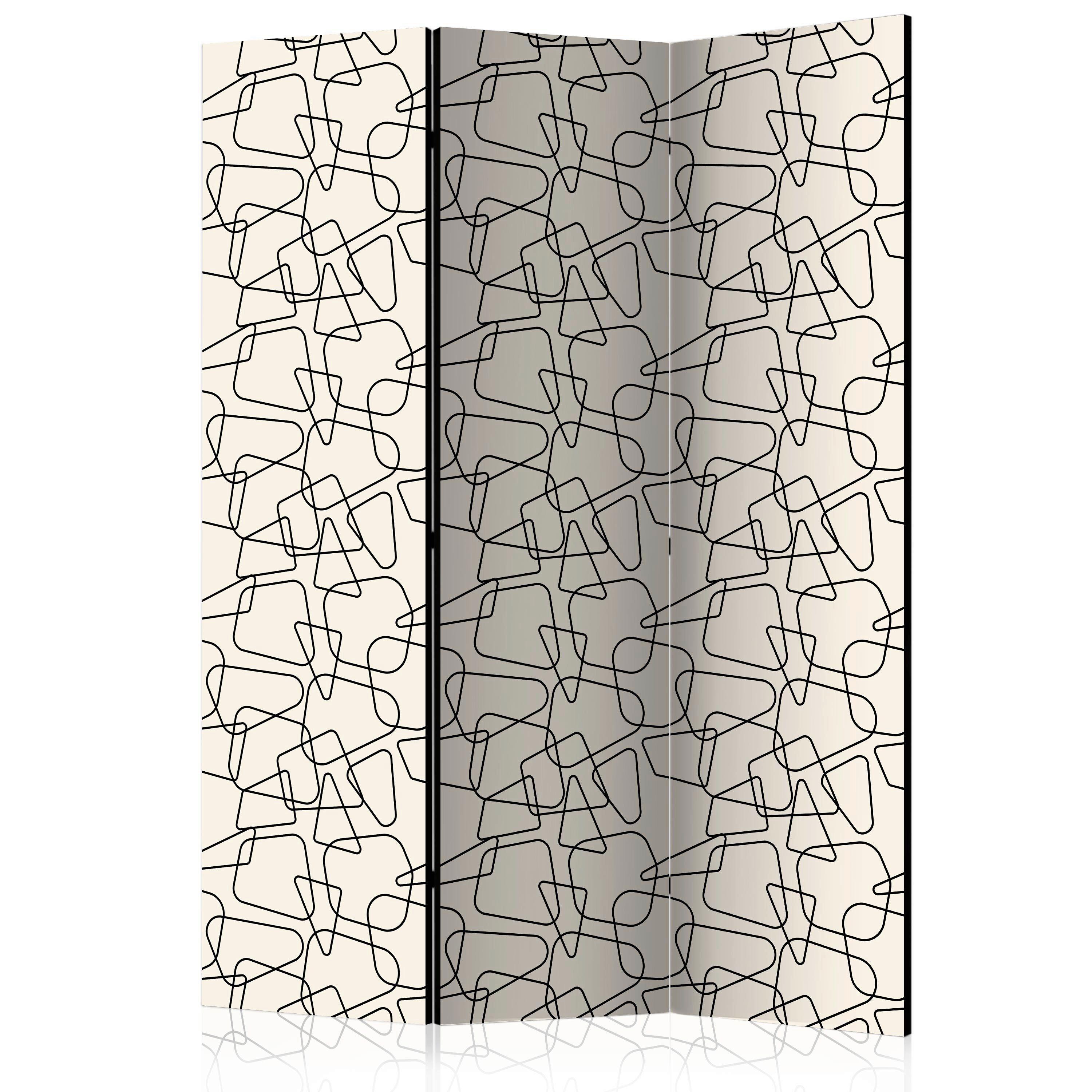 Paravent Hellgrau Dunkelgrau B: 135 cm - Dunkelgrau/Hellgrau, Basics, Holz/Textil (135/172/3cm) - artgeist