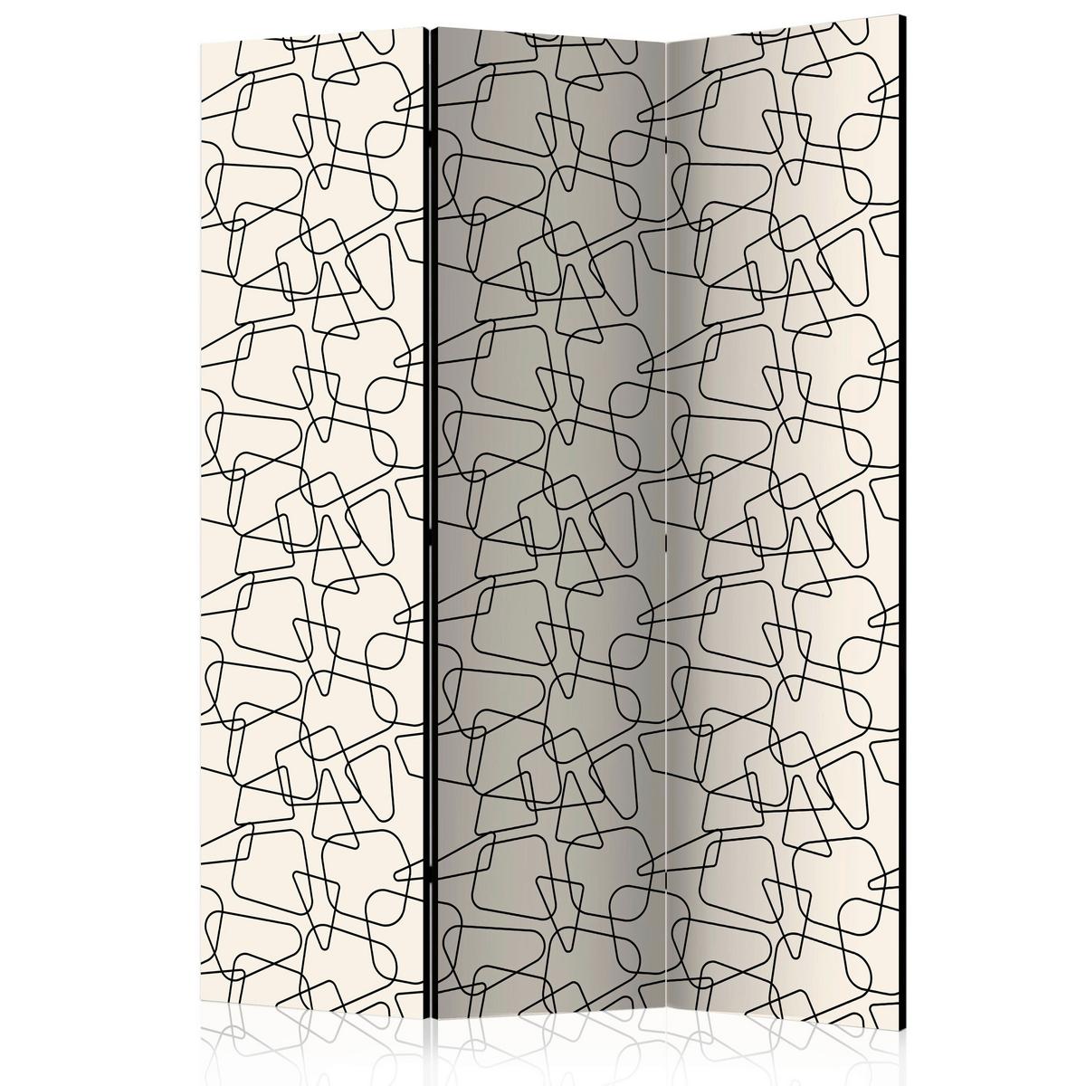 Paravent Hellgrau Dunkelgrau B: 135 cm - Dunkelgrau/Hellgrau, Basics, Holz/Textil (135/172/3cm) - artgeist