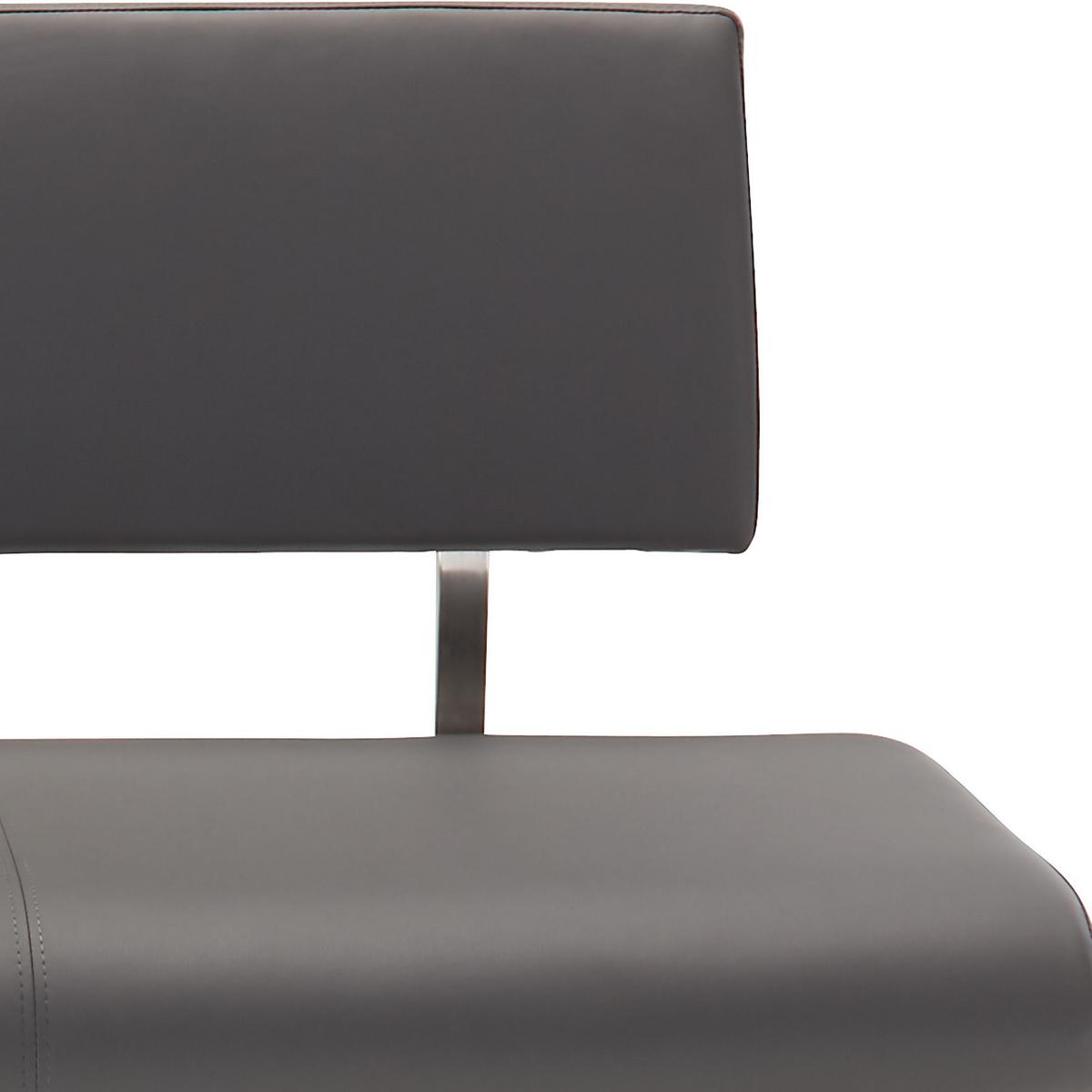 Sitzbank mit Lehne Grau Arco 155x86x59 cm - Edelstahlfarben/Grau, Design, Kunststoff/Metall (155/86/59cm) - Livetastic