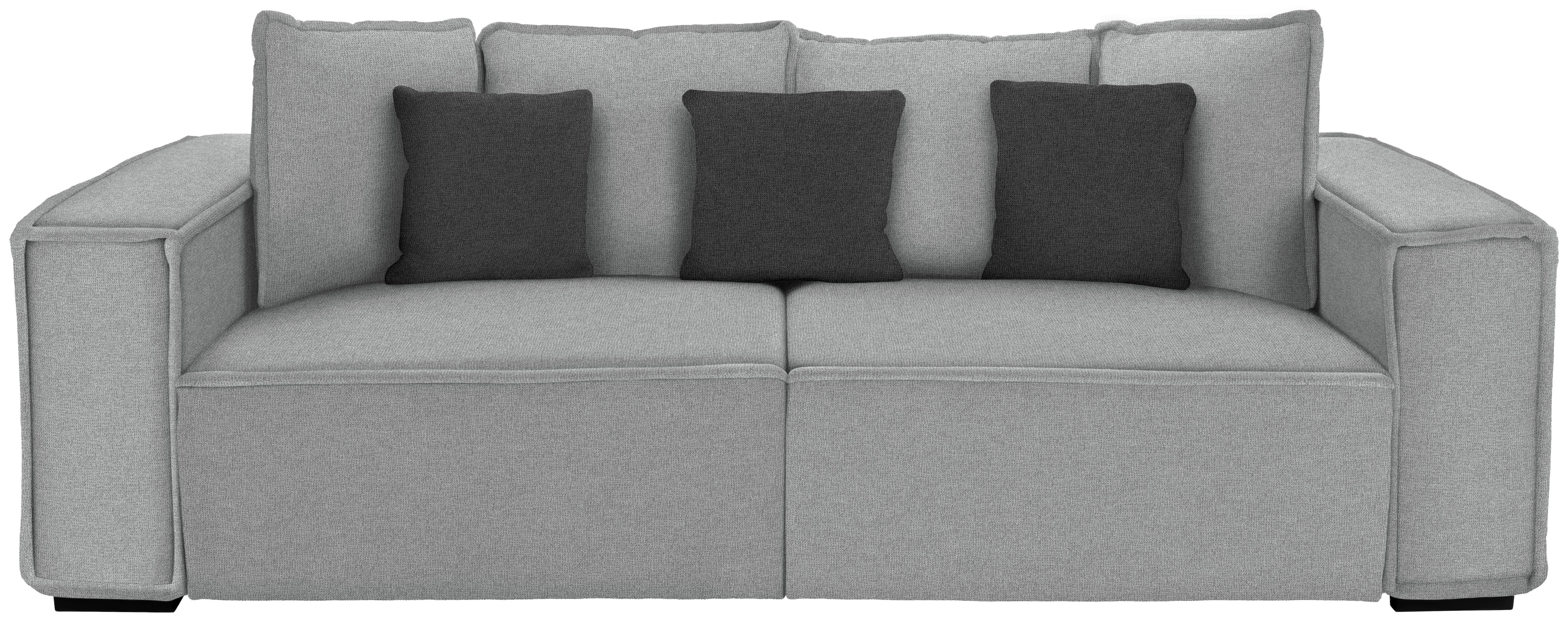 Bigsofa mit Kissen Surf, Mikrofaser - Dunkelgrau/Hellgrau, MODERN, Holz/Textil (244/62/117cm) - Luca Bessoni