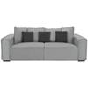 Bigsofa mit Kissen Surf, Mikrofaser - Dunkelgrau/Hellgrau, MODERN, Holz/Textil (244/62/117cm) - Luca Bessoni