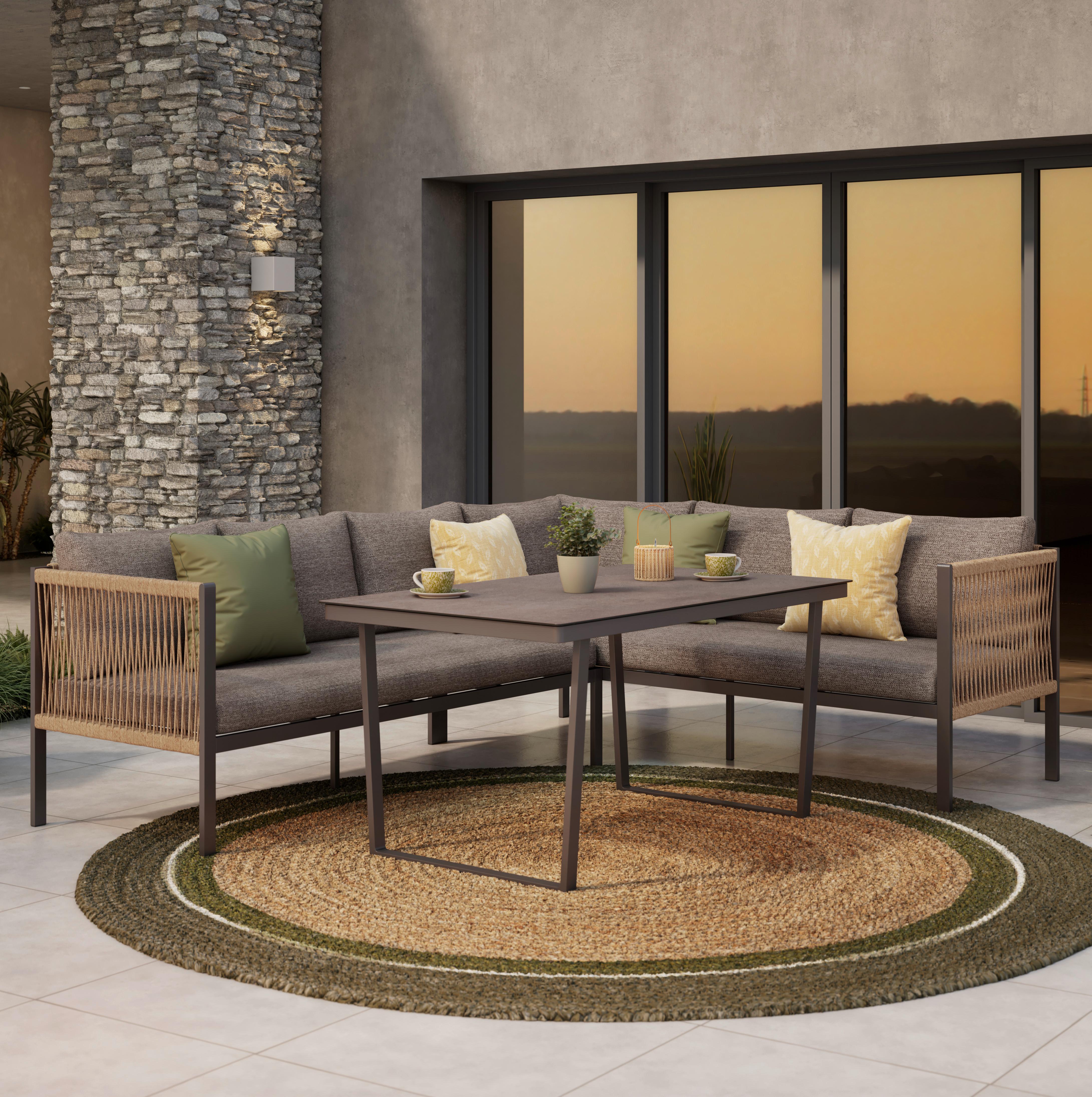 Loungegarnitur Berlin Metall/kunststoff/glas +kissen