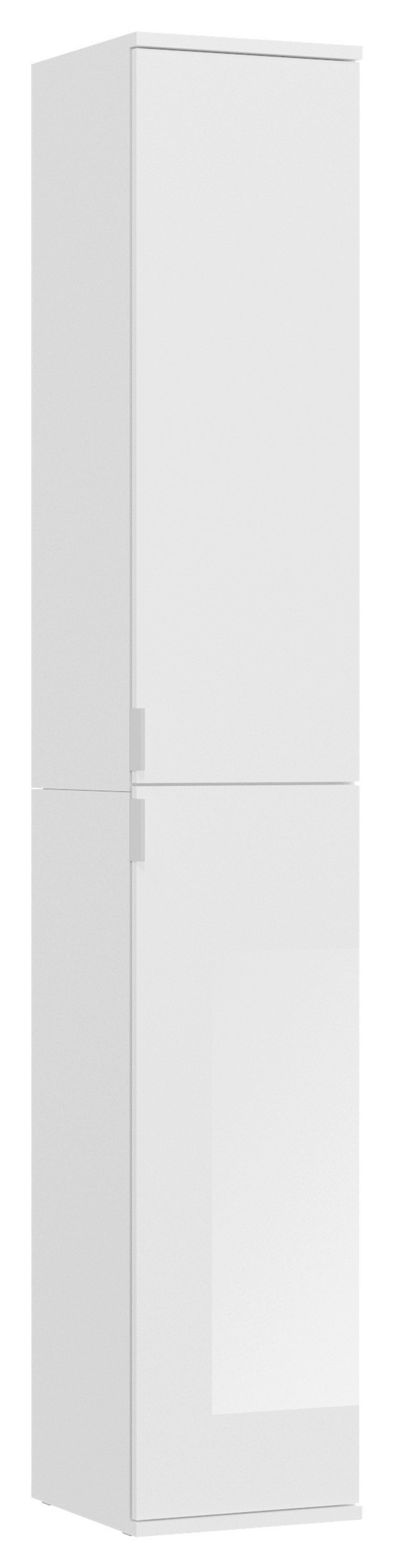 Mehrzweckschrank Projekt X B: 32,5 cm Weiß - Weiß Hochglanz/Schwarz, MODERN, Holzwerkstoff (32,5/193/37cm) - MID.YOU