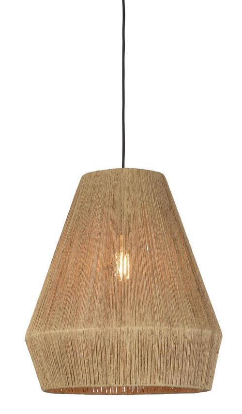 Hängeleuchte Iguazu H: 47 Cm 1-Flammig Höhenverstellbar - Hellbraun/Schwarz, Natur, Naturmaterialien/Kunststoff (40/47cm) - Good & Mojo