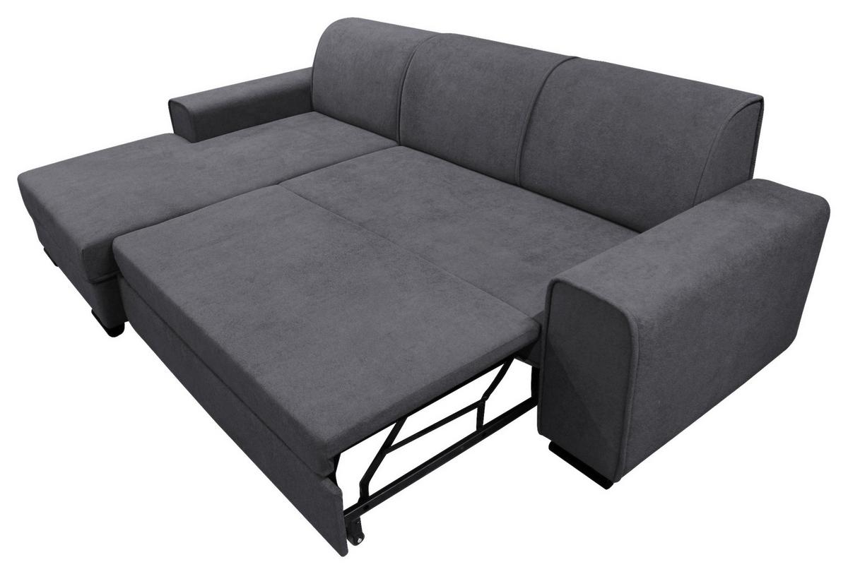 Ecksofa Classic Dunkelgrau 175x270 cm - Dunkelgrau/Schwarz, Design, Textil (175/270cm) - MID.YOU