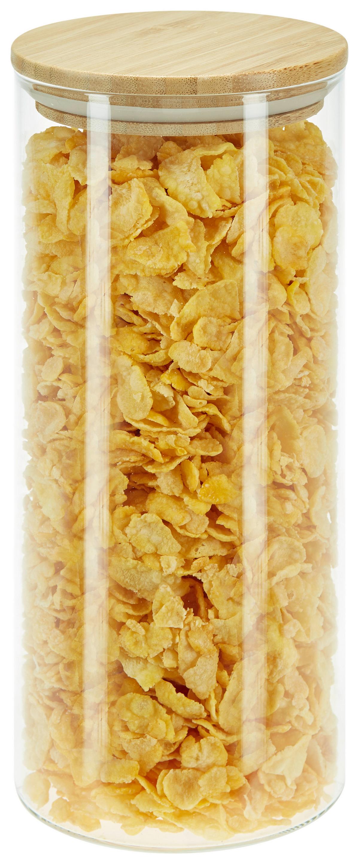 Vorratsdose aus Glas Cristin Spülmaschinengeeignet - Klar/Naturfarben, Basics, Glas/Holz (10/23,5cm) - James Wood