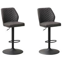 BARHOCKER-SET GRAYSON - Anthrazit/Schwarz, KONVENTIONELL, Textil/Metall (42/114/52cm) - MID.YOU