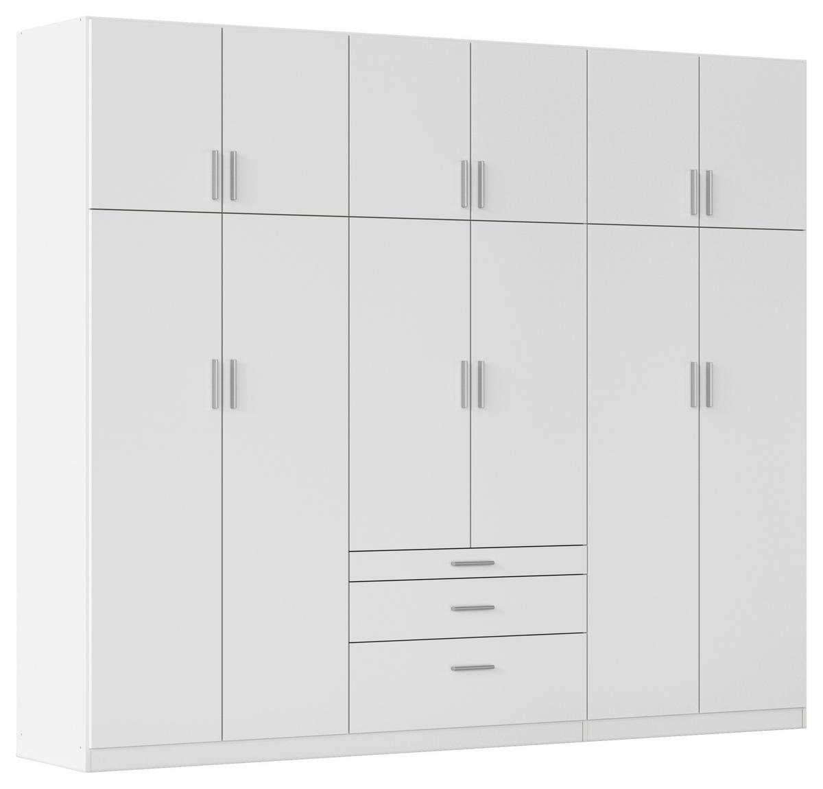 Drehtürenschrank Hildesheim Weiß B: 271 cm - Weiß, Design, Holzwerkstoff (271/229/54cm) - Rauch Möbel