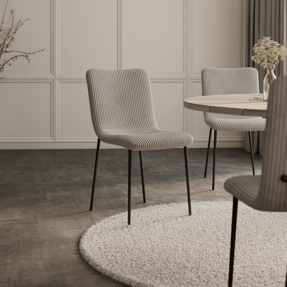 Stolička AMY - čierna/svetlosivá, Modern, kov/drevo (45/85/55cm) - Bessagi Home