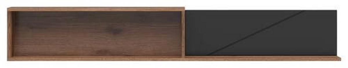Wandboard Forn Shelf - Eichefarben/Schwarz, Design, Holzwerkstoff (156/25/22cm)