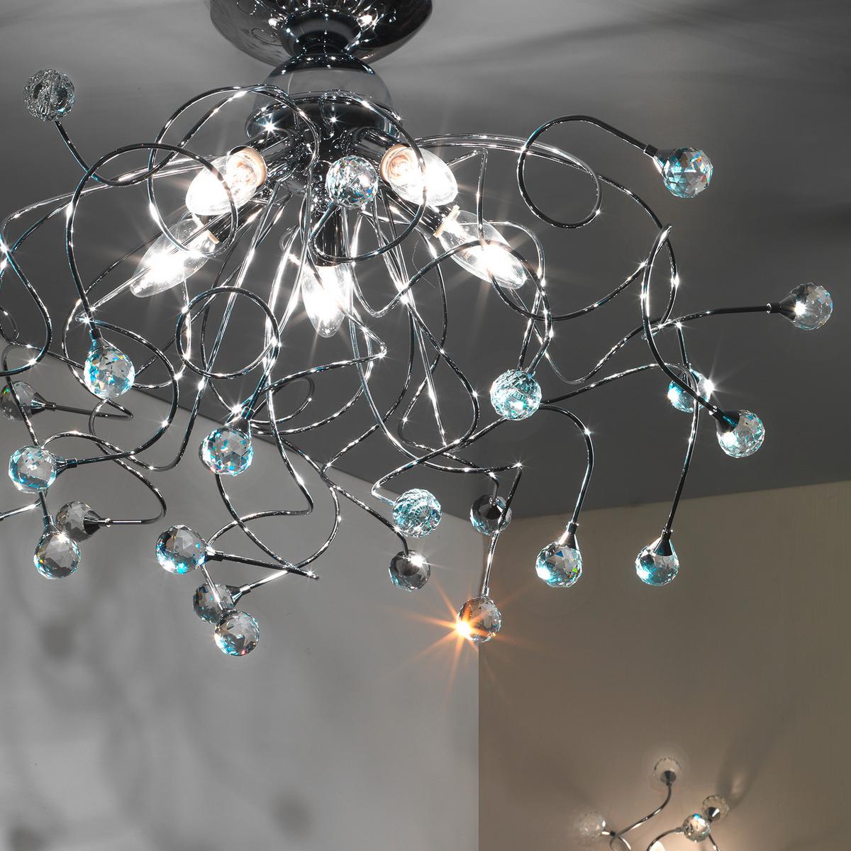 Deckenleuchte 4726/Pl5 - Chromfarben, KONVENTIONELL, Glas/Metall (60/42cm)