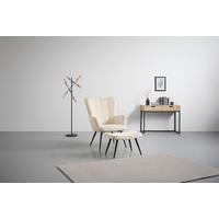 Taburetka GUNVOR, béžový menčester - čierna/béžová, Modern, kov/drevo (59,5/39/40cm) - Mömax
