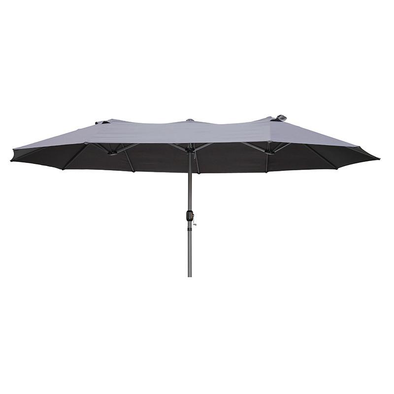 Sonnenschirm Doppel-Sonnenschirm - Anthrazit/Grau, Basics, Kunststoff/Metall (265/250/450cm) - Gardenson