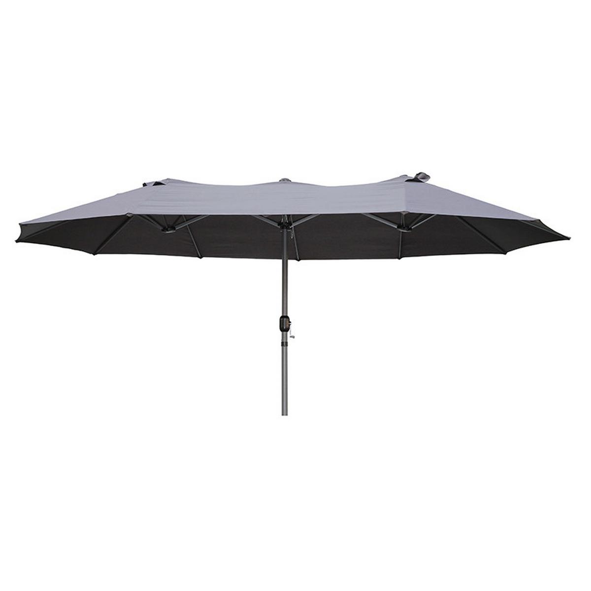Sonnenschirm Doppel-Sonnenschirm - Anthrazit/Grau, Basics, Kunststoff/Metall (265/250/450cm) - Gardenson