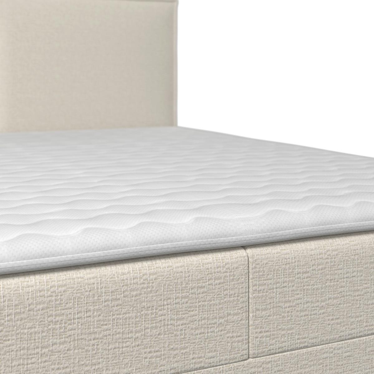 Boxspringová postel IMOLA 140x200, krémová - černá/krémová, Moderní, dřevo/textil (140/200cm) - Bessagi Home