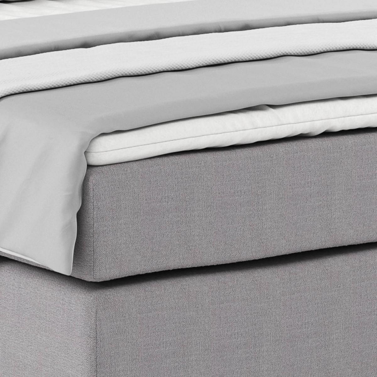 Postel Boxspring Nero, 140x200 cm, šedá - šedomodrá/šedobéžová, Konvenční, kov/textil (140/200cm)