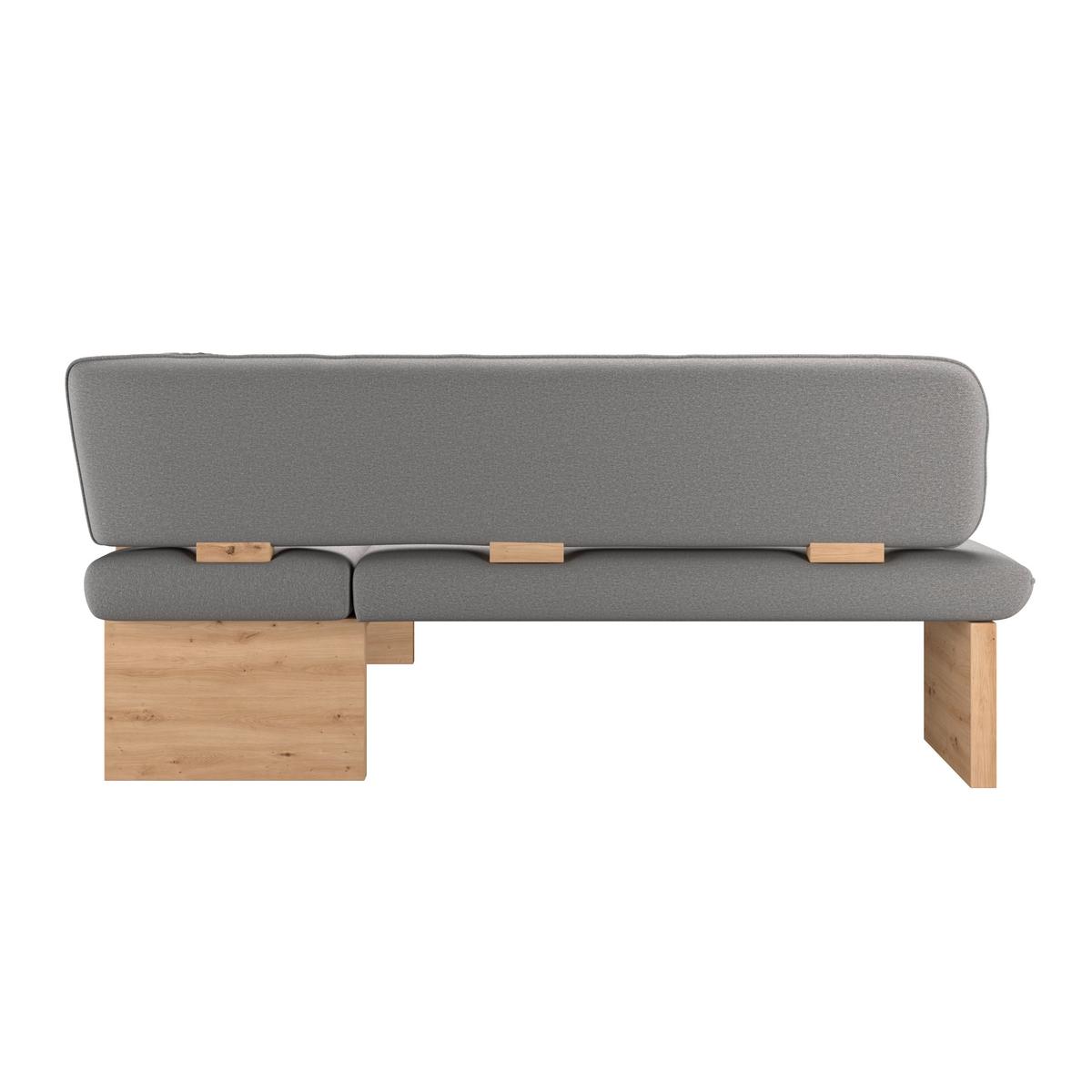 Eckbank Beluna Ii Wesbstoff Dunkelgrau, B: 192cm - Eichefarben/Dunkelgrau, KONVENTIONELL, Holz/Textil (192/170cm) - James Wood