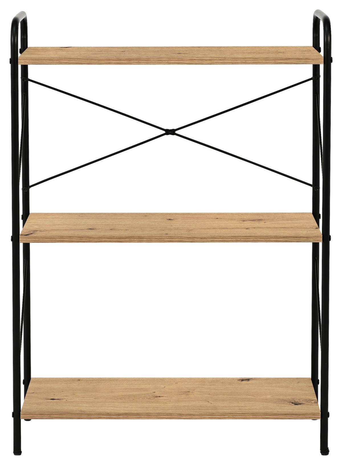 Regal Tim 3 Schwarz B: 63 cm - Schwarz/Eiche Artisan, Trend, Holzwerkstoff/Metall (63/89/30cm)