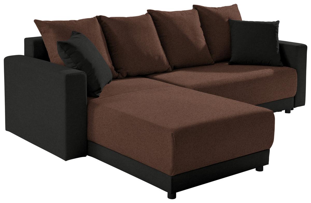 Eckschlafsofa Time - Hellbraun/Dunkelgrau, Design, Textil (178/248cm) - MID.YOU