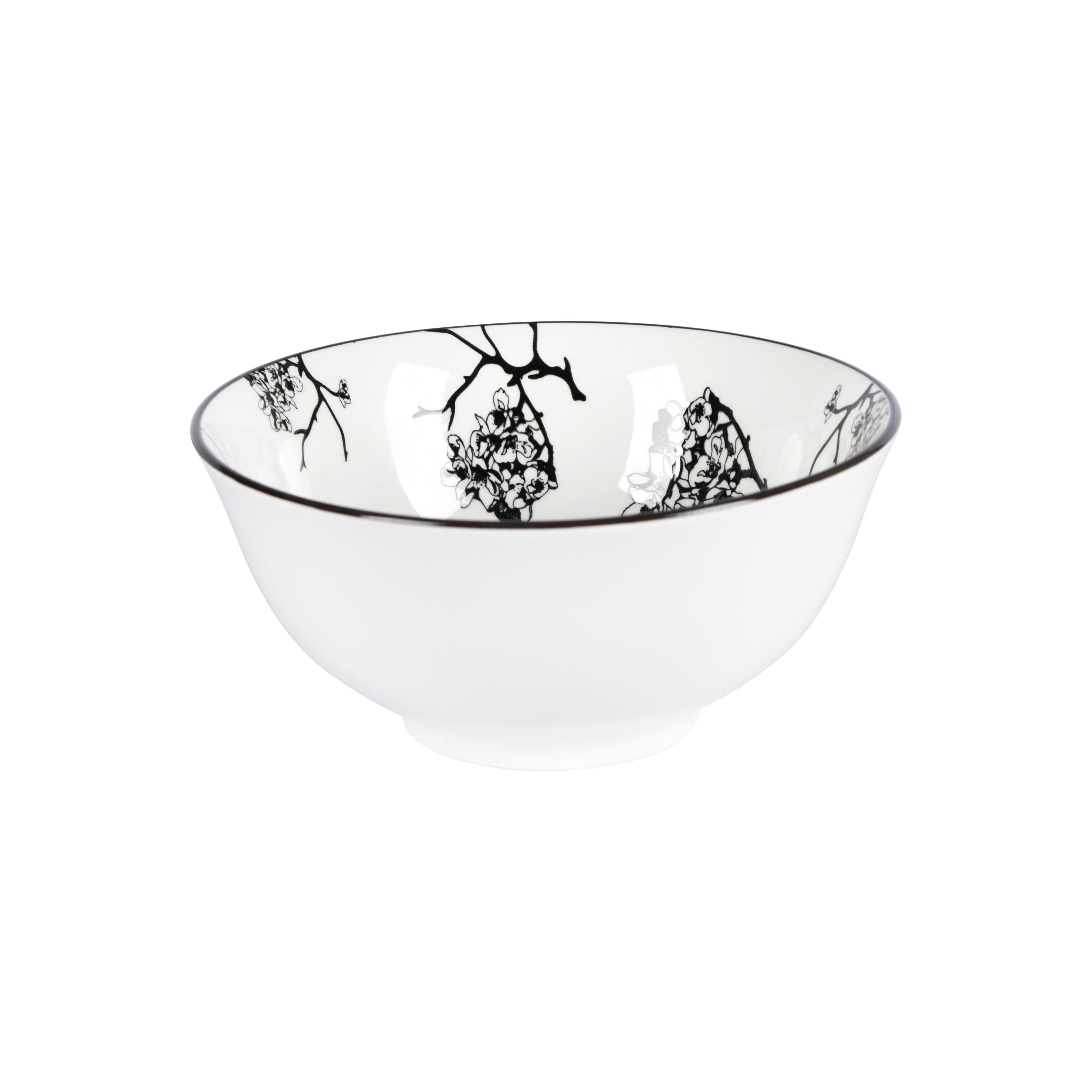 Miska na müsli Shiva, Ø: 15,5cm - bílá/černá, Lifestyle, keramika (15,5/7cm) - Mömax